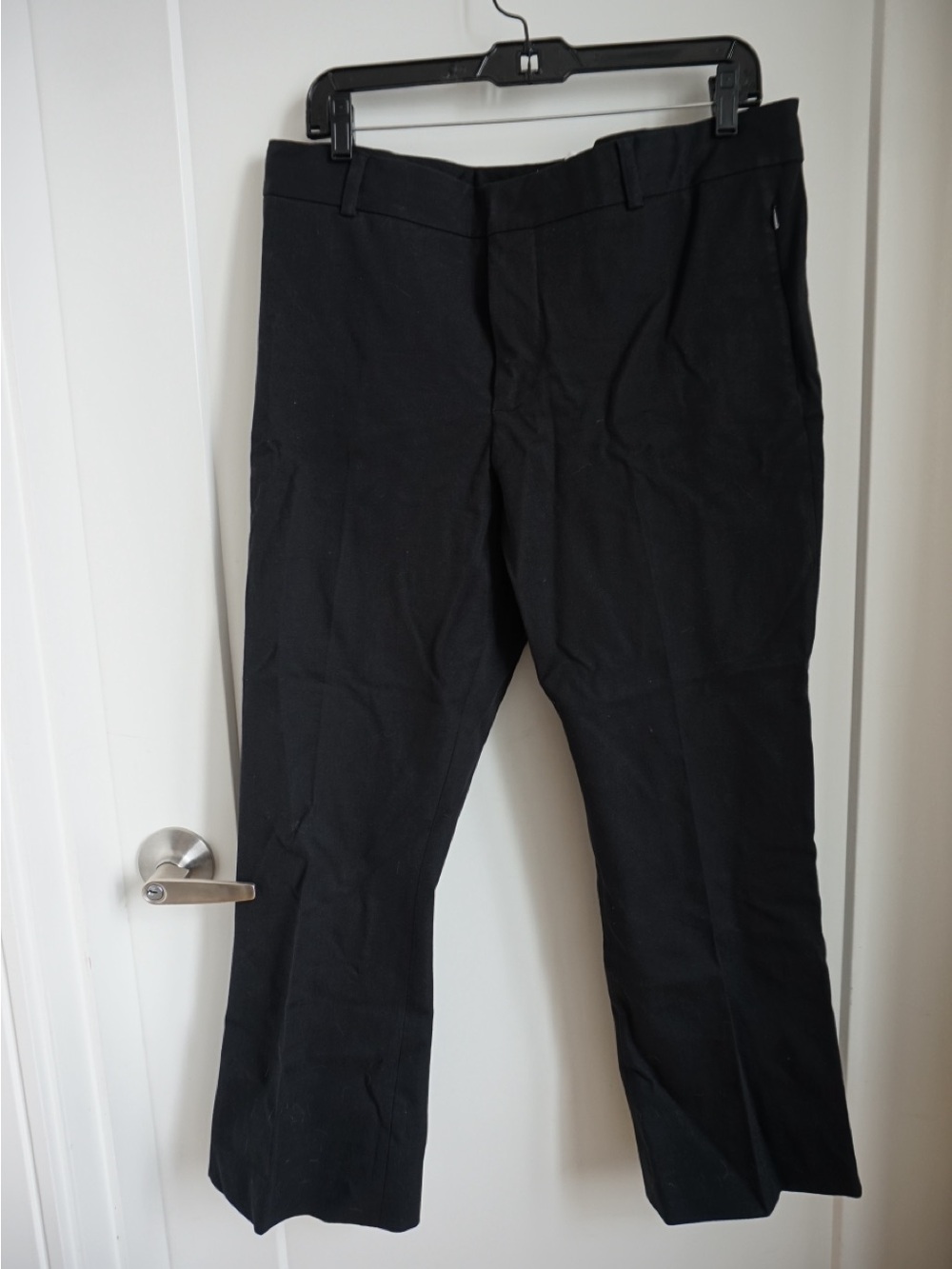 Frame Denim Black Straight-Leg Trousers